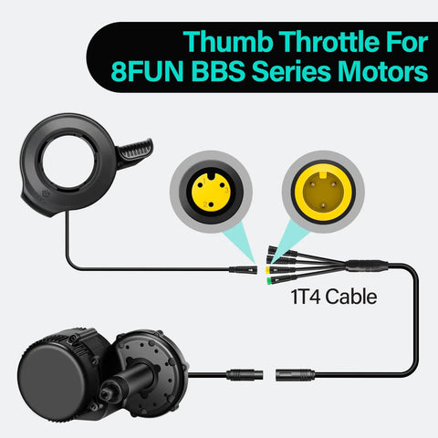 3 Pin Female Ebike Thumb Throttle For Bafang BBS01B BBS02B BBSHD Mid Drive Motors, Speed Control Finger Throttle For Bafang Conversion Kit, Compatible With Bafang Electric Bike Power System