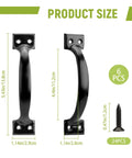 Product size of Six Pack 5.43 Inch Metal Gate Handle Replacement Kit Matte Black Barn Door Handles Exterior Drawer Cabinet Pulls Flush Hardware For Kitchen Windows Garage Closet
