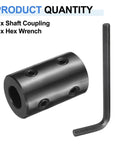 Rigid Shaft Coupling 5/8 Bore, 1-1/4 OD, 2 Inch Length, Black Oxide Steel, Set Screw Coupler With Hex Wrench for 3D Printers and Stepper Motors