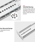 Heavy Duty 16 Inch Center Mount Drawer Slides Track With Silent Ball Bearings, Cold Rolled Steel, Zinc Plated Finish For Smooth Quiet Operation, 2 Pack bottom-mount slide with steel ball bearings