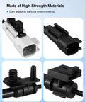 Set of 4 ABS wheel speed sensors with white and black connectors; front/rear, left/right for Chrysler/Dodge 2011-2022.