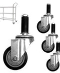 Badass Heavy Duty Swivel Caster Wheels With Expanding Stem For Garage Workbenches And Factory Carts Three Inch Rubber Tread Casters Pack Of Four
