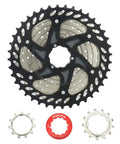 11 Speed Bike Cassette 11-40T Wide Range Sprocket For Shimano SRAM Sunrace HG Systems, Fits Mountain And Road Bikes, Rugged Steel Build For Smooth Shifts And Killer Value., black steel 11-speed 11-40T cassette and lockrings