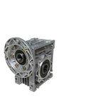 Beefy Worm Gear Reducer With 14mm Input Shaft, Adjustable Reduction From 5 To 1 Up To 100 To 1, Ideal For CNC, Robotics, And Automation, FA 80B14 Compatible, TKM28B 7.5 Series Gearbox, Durable Metal Gear Set For Heavy Duty, gray metal gearbox