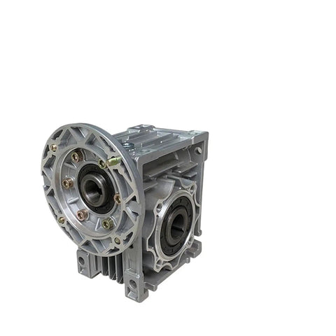 Beefy Worm Gear Reducer With 14mm Input Shaft, Adjustable Reduction From 5 To 1 Up To 100 To 1, Ideal For CNC, Robotics, And Automation, FA 80B14 Compatible, TKM28B 7.5 Series Gearbox, Durable Metal Gear Set For Heavy Duty, gray metal gearbox