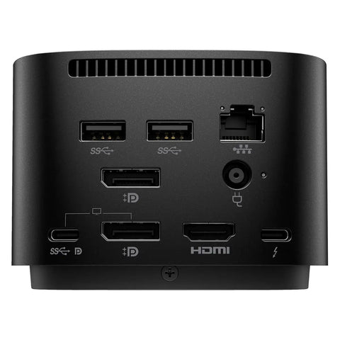 Back view of Thunderbolt 4 Dock With 120 Watt Fast Charging And 4K Video Output showing multiple ports and connections.