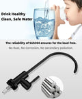 Superior Matte Black Water Filter Faucet Offers Easy Peasy Reverse Osmosis Setup For Kitchen Sink Straight Up crafted from solid lead free stainless steel with curved spout design.