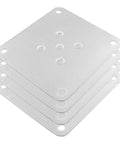 Built Tough These Heavy Duty Silver Metal Furniture Mounting Plates Keep Wobbly Couches And Chairs Rock Solid With Zero Hassle Rust Proof Base Pads Universal 100Mm Fit Easy Diy Fix Four Pack stacked plates with mounting holes