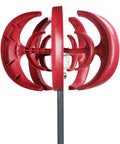 600W Vertical Axis Wind Turbine Kit With 5 High Efficiency Blades 12V DC Generator, red finish, aluminum frame