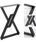 Heavy Duty Metal Table Legs 2 Pack 28 Inch High 20 Inch Wide Square Tube Iron Desk Legs Rustic Industrial Country Style For Dining Tables Office Desks
