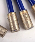 Close-up of Five-Piece Sintered Diamond Burr Set With One Quarter Inch Shank For Granite Marble Quartz Engineered Stone Rotary Carving