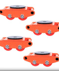 Beefy 8 Ton Industrial Machinery Skate Dolly Set With Anti Slip Rotating Top Plate 17600 Lbs Capacity Four Pack Heavy Equipment Movers