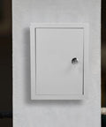Front view of Weatherproof Outdoor Electrical Junction Box Metal Enclosure 300x400x160mm With Mounting Brackets installed.