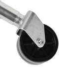 Heavy Duty 1500 Lb Trailer Jack With 6 Inch Dual Wheels Adjustable swivel base and black wheel detail for easy maneuvering.