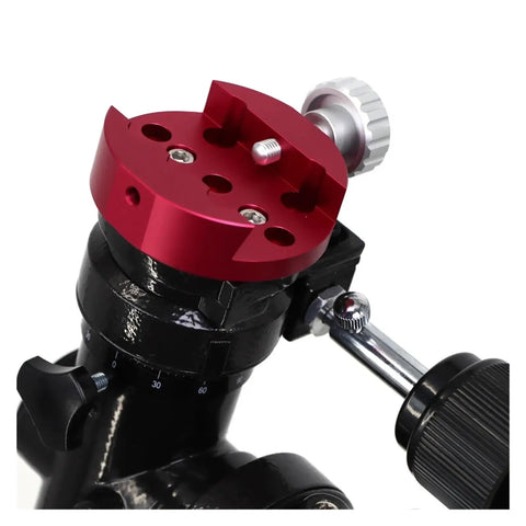 Close-up of Ergonomic Telescope Mount Stand For EQ4 Equatorial Mount With Tripod And Polar Scope Built For Smooth Planetary Imaging