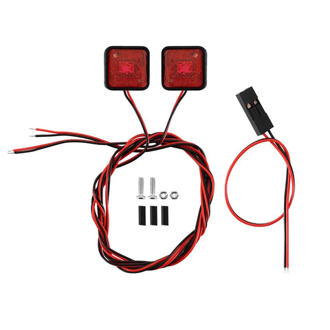 Lit Side Marker Lights For RC Cars 10x10mm Three Color White Yellow Red With 450mm Wiring Heat Shrink Tubing Included Set