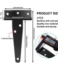 Tough Heavy Duty 4 Inch T Hinges Set Of 6 Black Iron Hinges For Gates Fences And Barn Doors Built To Last Rust Resistant