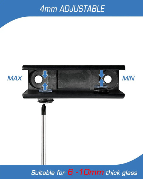 Professional Grade Glass Shelf Brackets Black Zinc Alloy Wall Mount Supports For 6 To 10mm Panels adjustable bracket for 6-10mm glass