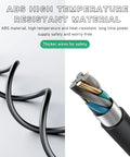 Ditch The Hassle With Slick AC To DC Converter Adapter Featuring Cigarette Lighter Plug, showcasing ABS heat-resistant cable material.