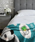 Ultra Soft Fiber Panda Throw Blanket 59x51 Inch on bed in cozy bedroom setting with elegant decor