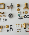 Mini Live Steam Engine Kit With Copper Boiler Reversible Reciprocating Single Cylinder CNC Machined Parts disassembled