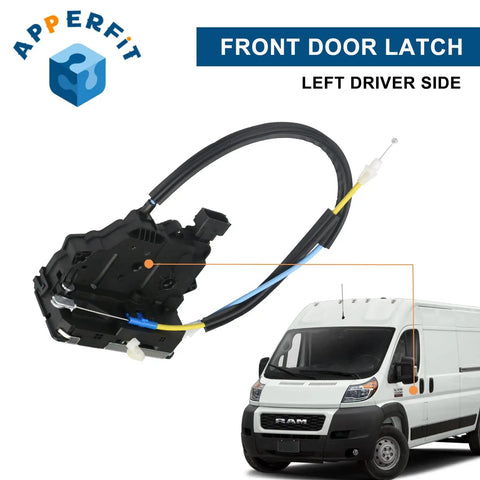Left Front Driver Door Latch Actuator With Cables For RAM ProMaster Cargo Van Direct Fit Replacement Part 2019 2020 2021 2022 2023 2024