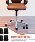 Small Wheel Caster Socket Inserts 0.98 Inch Plastic Stem Sleeves For Computer Chair Swivel Replacement shown with chair.