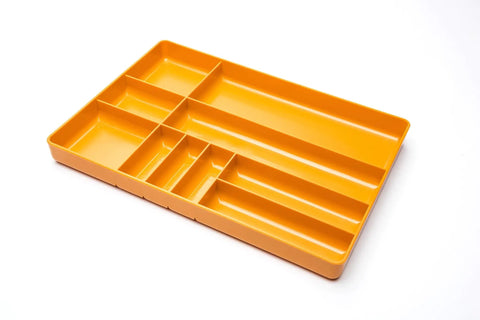 Universal Tool And Parts Tray Portable Box Organizer With 10 Compartments, 11x16 Inch Fit For Tool Box Drawers, orange plastic