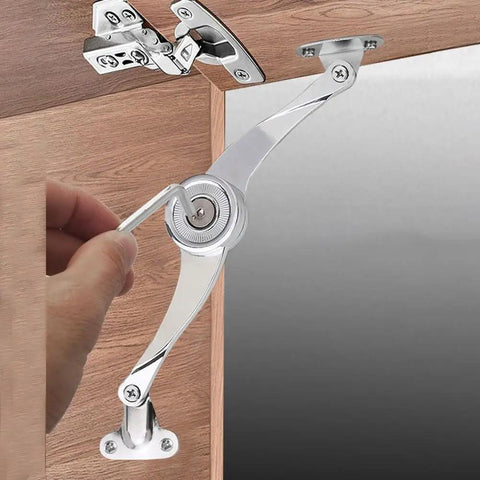 Cabinet Stop Hinges With Adjustable Angle Tracking And Dead Simple Zinc Alloy Build For Smooth As Butter Door Operation and Quick No Hassle Install Always Keeps Your Furniture Locked Tight Exactly Where You Need It, showing installation process.