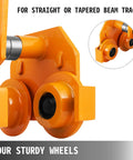 3 Ton Beefy Heavy Duty Manual Trolley Crane Lift For I Beam Push Track Roller Trolley with dual wheels close-up