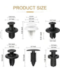 Tesla Model X Bumper Clip Kit 100Pcs For 2021 To 2026 Built Tough Premium ABS Car Fasteners Exterior Trim Clips size chart