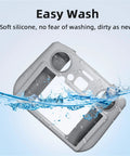 Silicone Case Cover For DJI RC 2 Remote Controller resistant to water, highlighting easy wash feature in grey color.