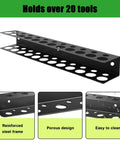 Sturdy 12.6 Inch Wall Mounted Screwdriver And Pliers Holder With 23 Slots Multi Purpose Tool Organizer for garages and workshops