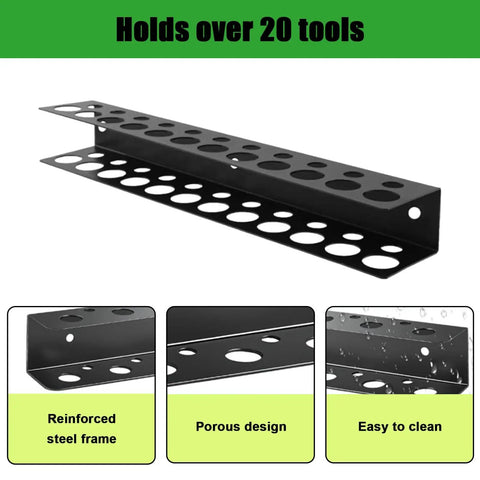 Wall Mounted Screwdriver And Pliers Holder With 23 Slots Heavy Duty Metal Tool Organizer Rack for garage use