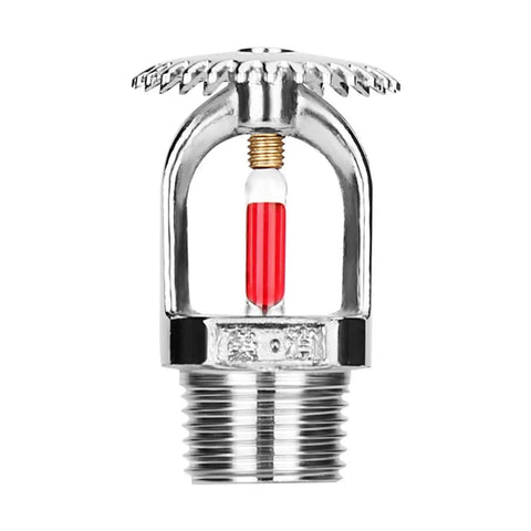 Top Shelf 5 Pack Fire Sprinkler Heads Chrome Plated Brass Heat Activated Upright Design Three Quarter Inch Dn20 K115 Rating with glass bulb.