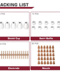 Packing list of 60 Piece Plasma Cutting Consumables Kit For PT31 JG-40 LG-40 Torches showing shield cups, swirl baffles, electrodes, nozzles