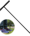 Soil Probe Rod 48 Inch Metal Locator Tool For Septic Tanks Underground Pipes Gopher Runs And Garden Soil Testing with T-grip in use
