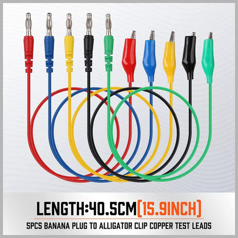 22 Piece Back Probe Kit With Color Coded Silicone Wires For Multimeter, Circuit Diagnosis And Automotive Testing, banana plugs and clips
