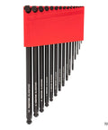 Red Grab And Go Hex L Key Holder For 1.3 To 10 Millimeter L Keys With Quick Access Front Facing Design, shown without keys