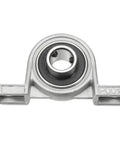 Two Pack KP001 12mm Bore Zinc Alloy Inner Ball Mounted Pillow Block Insert Bearing Self Aligning Two Bolt Flange Block With Setscrew Locking Collar For Easy Installation And Durable Support, front view