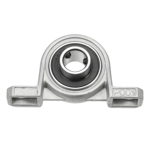 Two Pack KP001 12mm Bore Zinc Alloy Inner Ball Mounted Pillow Block Insert Bearing Self Aligning Two Bolt Flange Block With Setscrew Locking Collar For Easy Installation And Durable Support, front view