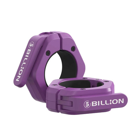 Heavy Duty 2 Inch Barbell Clamps Set Of Two Quick Release Weight Clips With Grippy Anti Slip TPR Lining Secure Weightlifting Collars For Home Gym Or Pros Use Purple