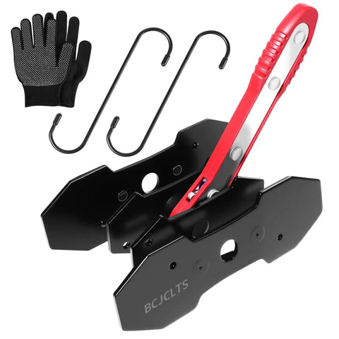 Heavy Duty Brake Caliper Piston Compressor Tool Kit With 2 Caliper Hooks Large Size Red Carbon Steel Construction Pro Grade