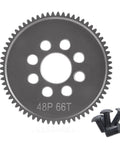 40CR Steel Spur Gear 48P 66T CNC Machined For One Tenth Scale RC Cars Upgrade Beefed Up Strength Replacement Gear close-up with screws