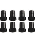 8 Pc Aluminum Alloy Bench Dog Pack featuring heavy duty clamps for 19 and 20 mm dog holes in black finish.