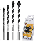 Pro Grade Concrete And Masonry Drill Bit Set 5 Piece Industrial Carbide Tip Kit, sizes 1/4 to 1/2 inch, with packaging.