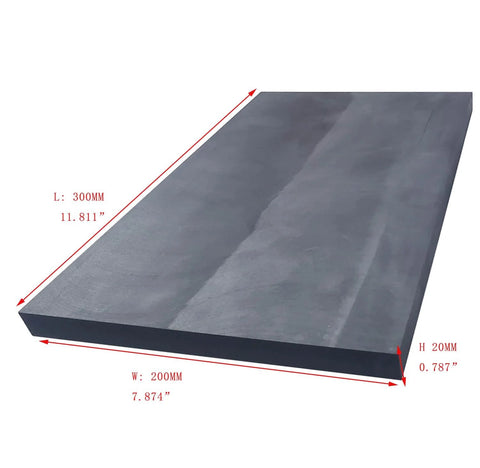 99.9 Percent Purity Graphite Ingot Block For EDM Milling Surface And Glassblowing Lamp Work Pad Pro Grade 300 By 200 By 20 Millimeters