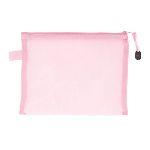 Mesh Zipper Pouch A5 Size File Organizer Bag 10 Pack for Travel On the Go Office School Supplies and Cosmetics 9.4 by 7.1 Inches Pink Nylon Document Bags