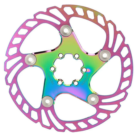Premium Mountain Bike Disc Brake Pads 180mm five nail tech stainless steel and aluminum alloy backing plate rainbow disc for hydraulic mechanical discs.