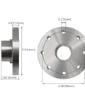 Heavy Duty 3 Inch Wood Lathe Steel Faceplate With 1-8 TPI Thread, Eight Mounting Holes, Flat Tail Surface For Easy Removal dimensions